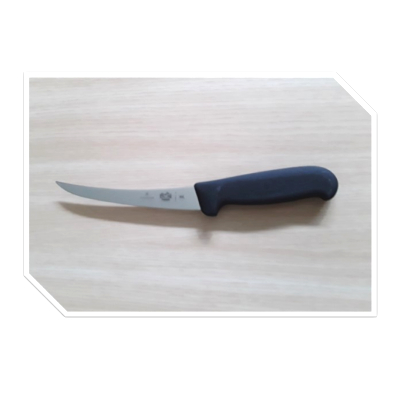 Couteau désosser manche fibrox noir, lame dos renversé, inox 15cm